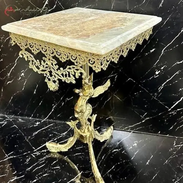 میز تلفن مربع طرح پایه ماهی و ستون ملکه بالدار بزرگ - 2