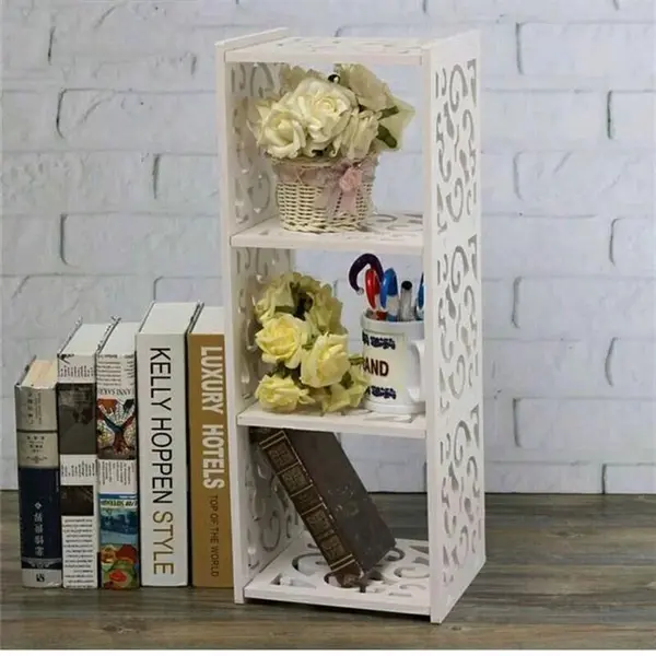 شلف باکس دیواری رومیزی مربع سه خانه دکوری - 2