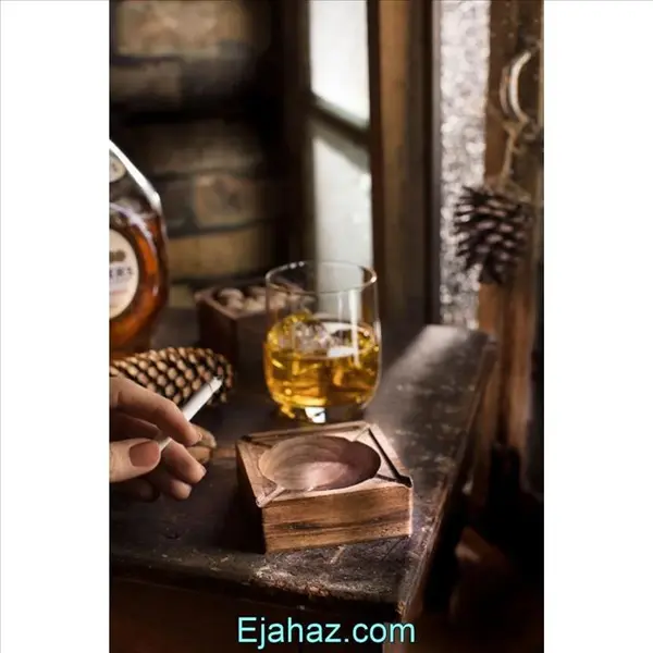 زیر سیگاری چوبی آماهوم مربع - 2