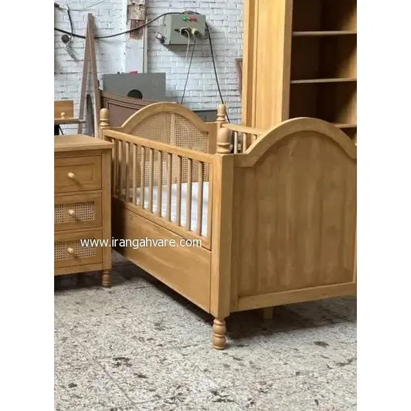 تخت کودک مدرن با تاج حصیری - 2