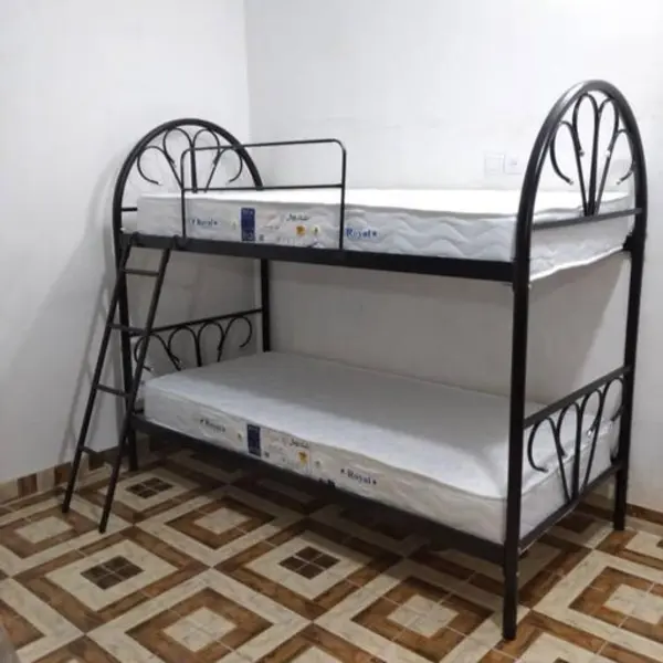 تخت خواب دو طبقه فلزی فرفوژه مدل طاووسی بدون تشک - 2