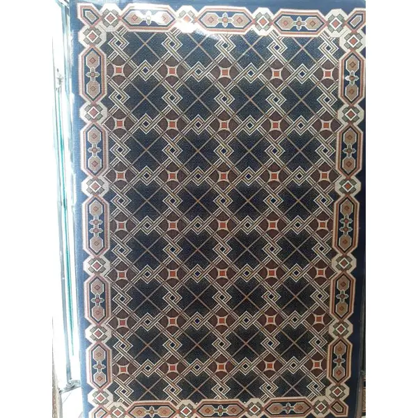 گلیم ساده ۴ متری رنگ سرمه ای طرح خشتی - 2