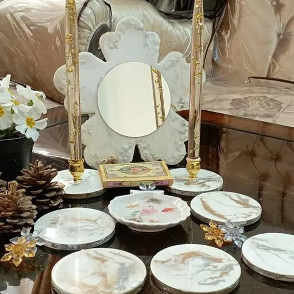 ست هفت سین رزینی مرمر سفید - 2