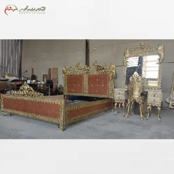 سرویس خواب دو نفره بدنه برنزی درجه یک و رنگ بندی متنوع - تصویر 1
