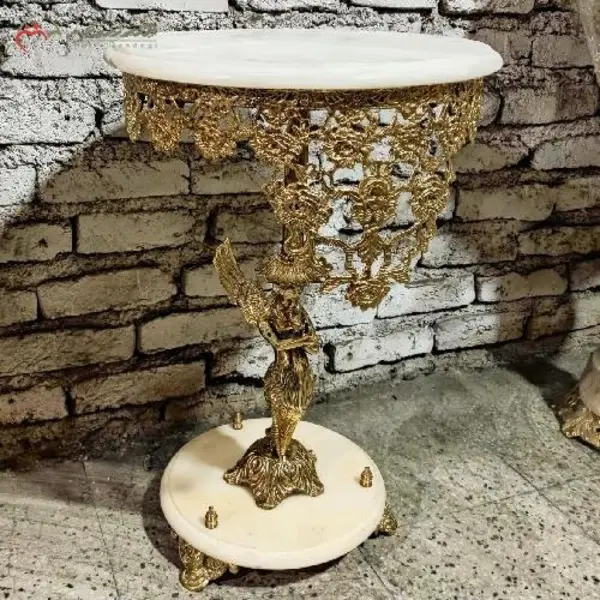 میز تلفن پایه سنگی طرح فرشته و حاشیه های گل رز، دوام بالا و رنگ با کیفیت دارای ضمانت - 2