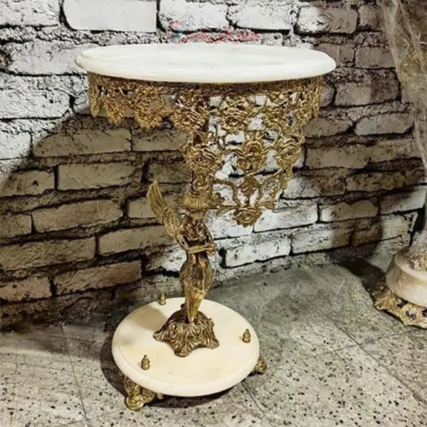 میز تلفن پایه سنگی ستون فرشته گل رز، بسیار شیک و ماندگار - 2