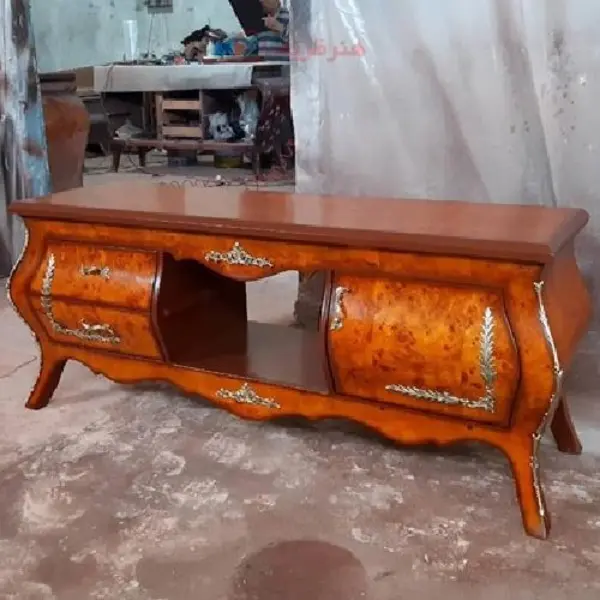 میز تلویزیون معرق کاری، چوب روس درجه یک و رنگ چند لایه با ضمانت - 3