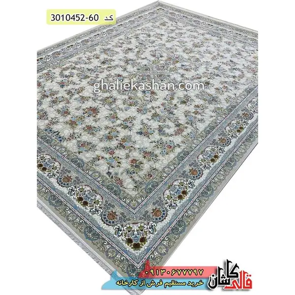 فرش 1500 شانه طرح افشان بهار کاشان  گل برجسته - 2