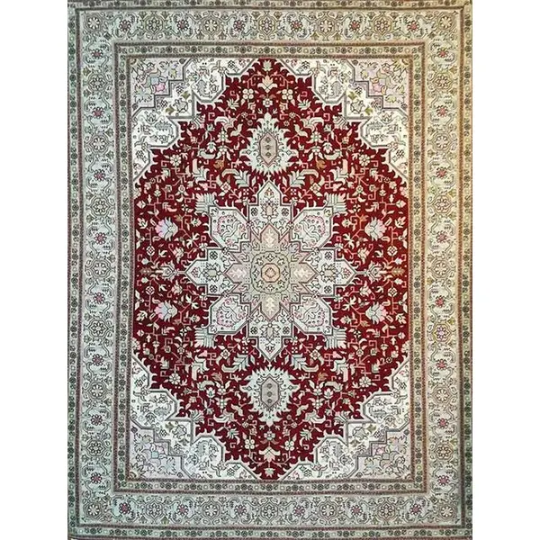 فرش دستباف قالیچه3 متری هریس کرم تبریز - 3
