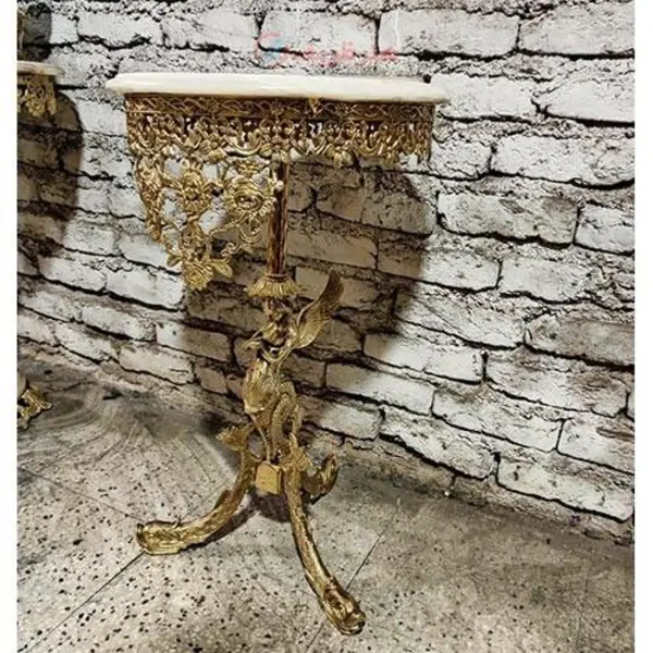 میز تلفن پایه ماهی ستون فرشته گل یاسی سایز 40، زیبا و بی نظیر - 2