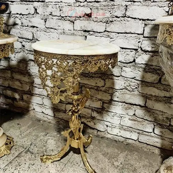 میز تلفن پایه ماهی ستون فرشته گل رز سایز 40، بسیار زیبا و شیک - 3