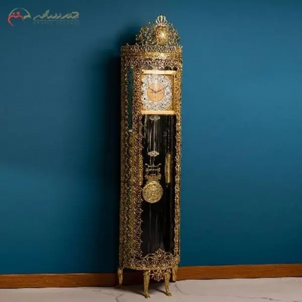 ساعت ایستاده نیم گرد بدنه آلیاژ و رنگ طلایی 5 سال ضمانت خرابی و آبکاری بدنه - 2