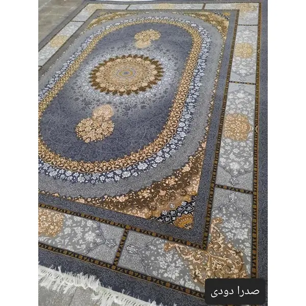 فرش ماشینی مدل صدرا دودی 700 شانه تراکم 2550 - 2