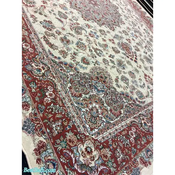 فرش مشهد 700 شانه کد 702033 کرمی - 5