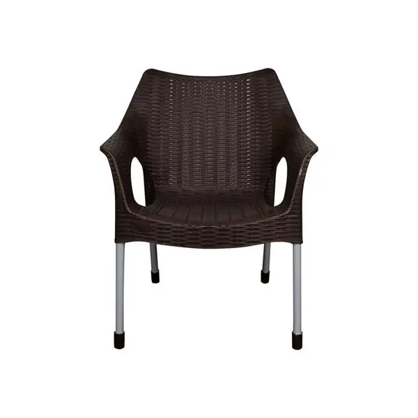 صندلی دسته دار حصیری پایه فلزی ناصر پلاستیک کد 991 - 2