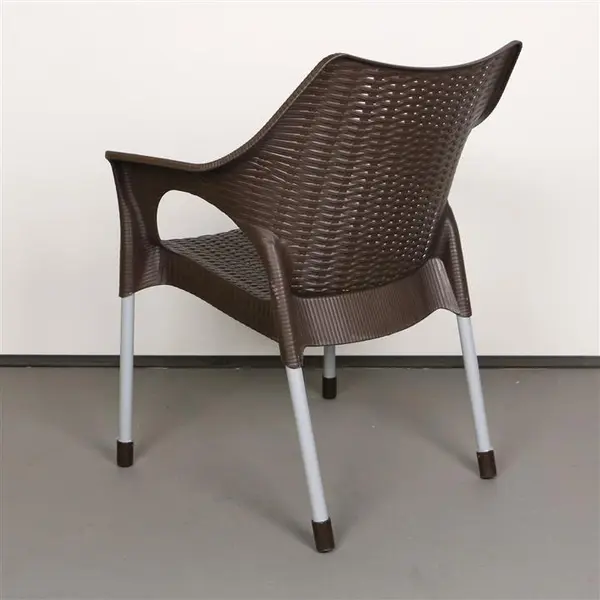 صندلی دسته دار حصیری پایه فلزی ناصر پلاستیک کد 991 - 4