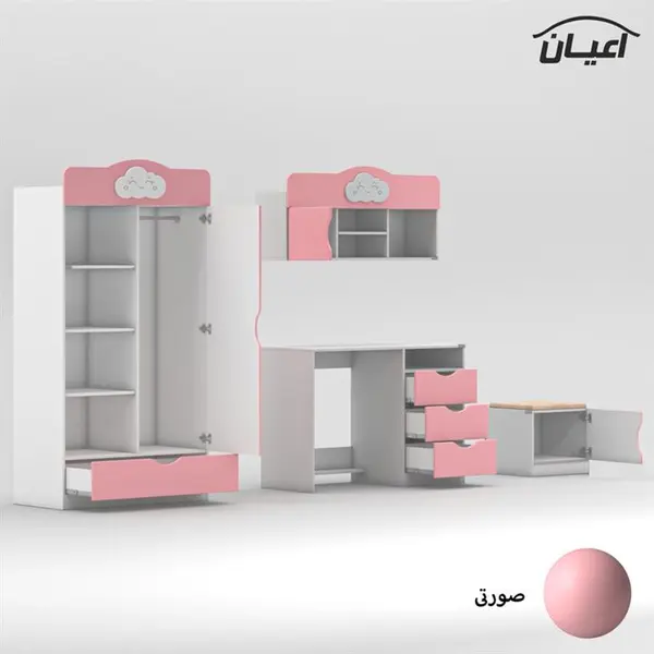 کمد کودک اعیان مدل FH765 به همراه میز تحریر و صندلی و کتابخانه - 6