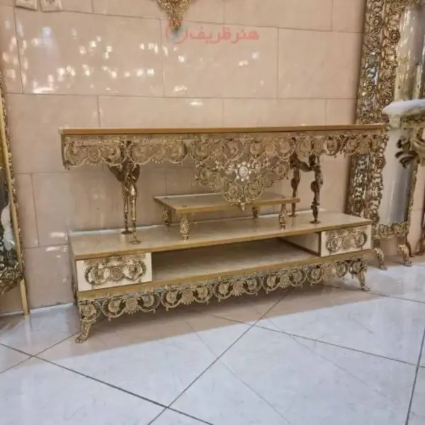 میز تلویزیون برنزی مدل پیچک کد honar005 - 3