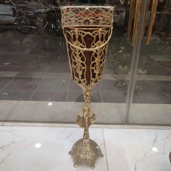 سطل و جا دستمال برنجی ورق ضخیم کد honar096 - 3