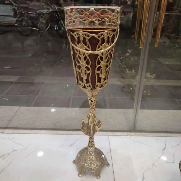 سطل و جا دستمال برنجی ورق ضخیم کد honar096 - 2