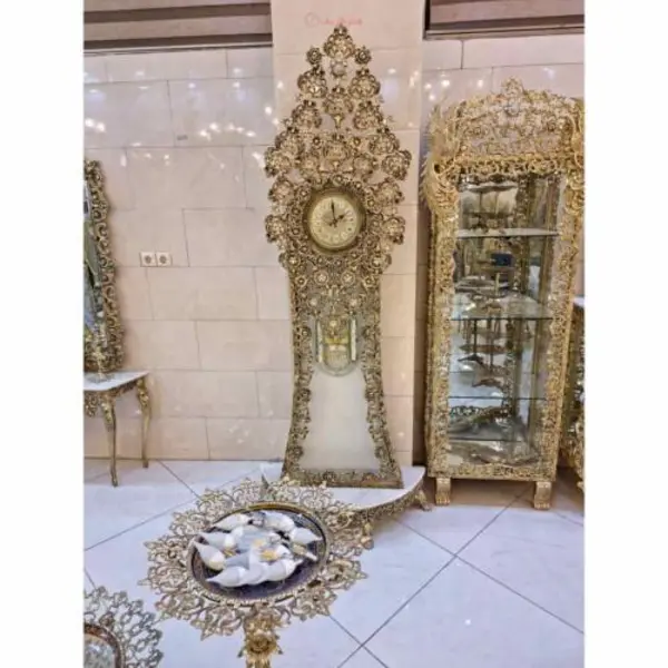 ساعت ایستاده لاکچری روکش برنز کد honar380 - 2