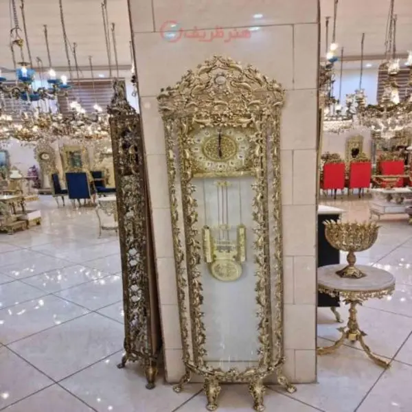 ساعت ایستاده روکش برنز رنگ ثابت و ورق زخیم کد honar441 - 3