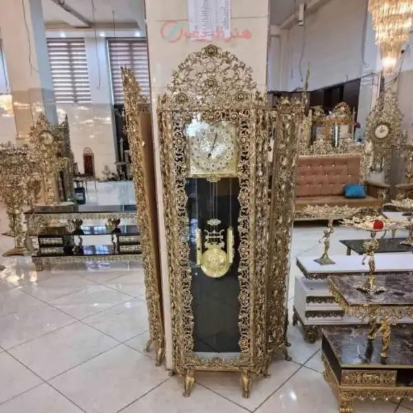 ساعت ایستاده رنگ ثابت روکش برنز و ورق زخیم کد honar450 - 3