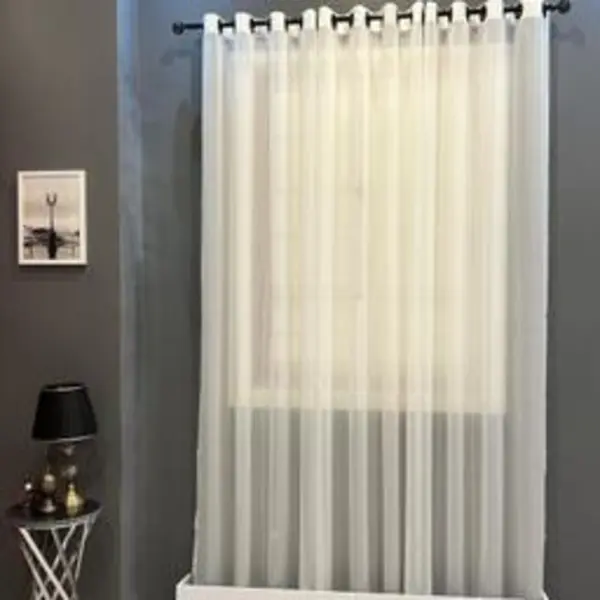 پرده مدل پانچی حریر ساده کد k21 سایز 140x275 سانتی متر - 3