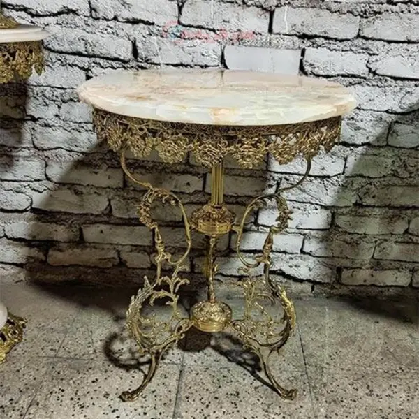 میز فرانسوی گل رز سه پایه، فوق العاده شیک با آبکاری درجه یک - 3