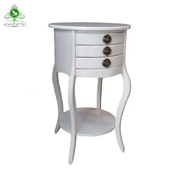 میز تلفن گرد سه کشو مدل دنیز - 2