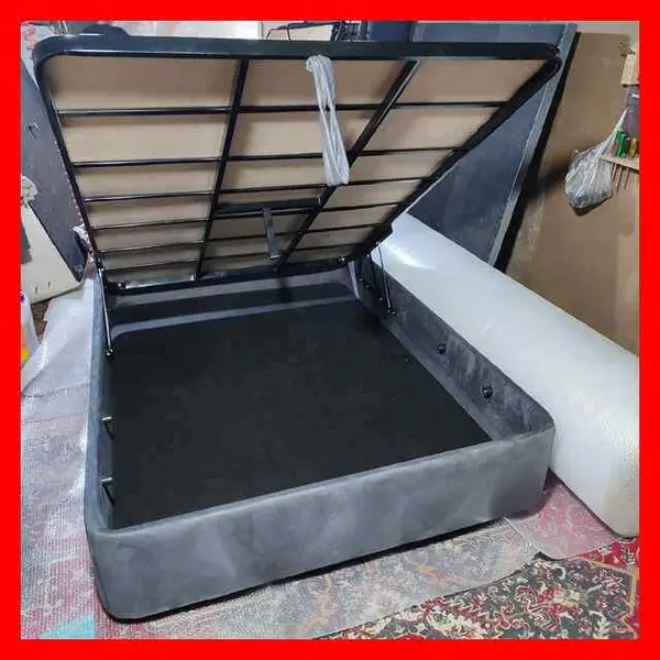 تختخواب باکس جکدار هتلی دوتیکه سایز 160  دونفره با تاج تخت خواب - 4