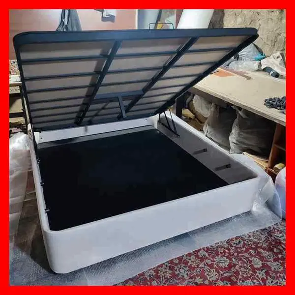 تختخواب باکس جکدار هتلی دوتیکه سایز 160  دونفره با تاج تخت خواب - 3