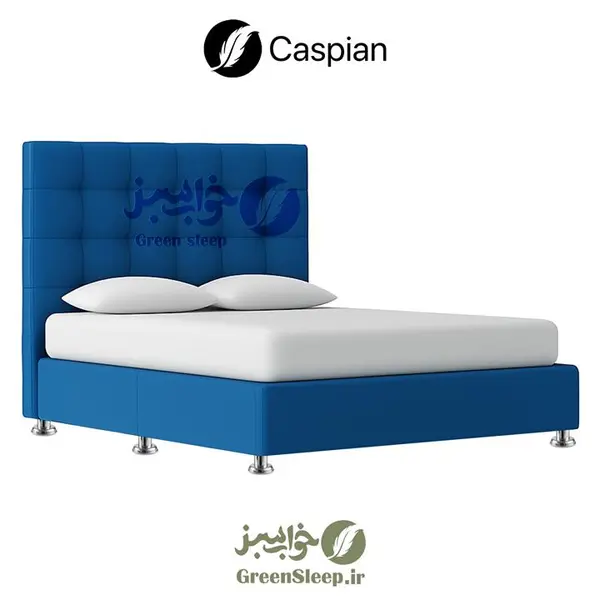 تختخواب باکس هتلی ثابت کاسپین (اقتصادی) سایز 180 دو نفره (دو تکه ) به همراه تاج طرح مربع