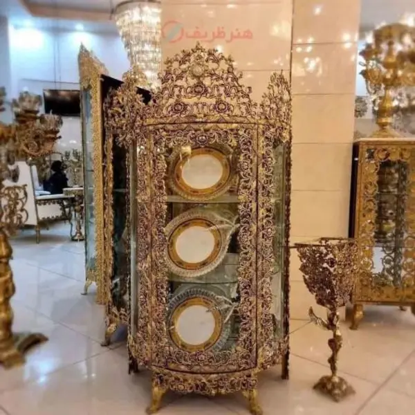 مینی بوفه روکش برنز، مدل گل سرخ،آلومینیوم درجه 1، ورق ضخیم کد honar890 - 2