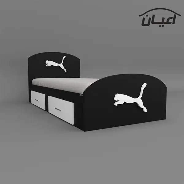 تخت خواب یک نفره اعیان مدل FH460 طرح اسپرت سایز 90x200 سانتی متر