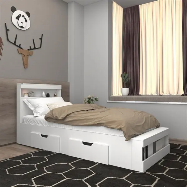 تخت خواب یک نفره اعیان مدل FH705 سایز 80x180 سانتی متر - 2