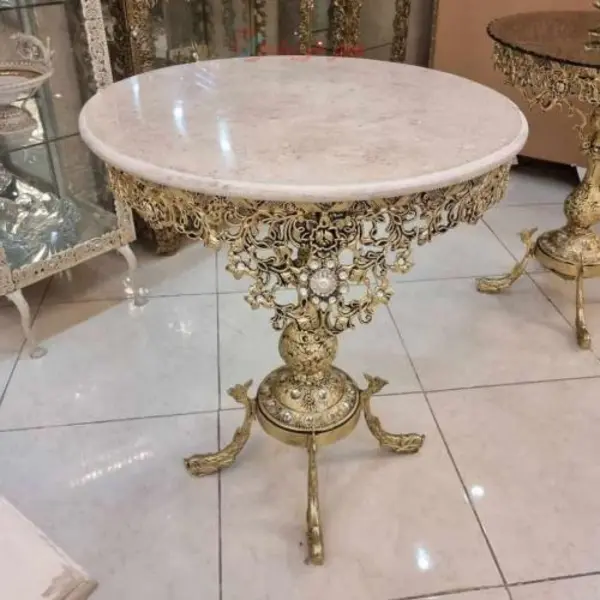 میز خاطره با روکش برنز، صفحه سنگ کد honar305 - 4