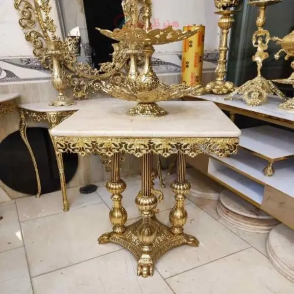 میز خاطره صفحه سنگ آبکاری برنج آلیاژ آلومینیوم کد honar95 - 3