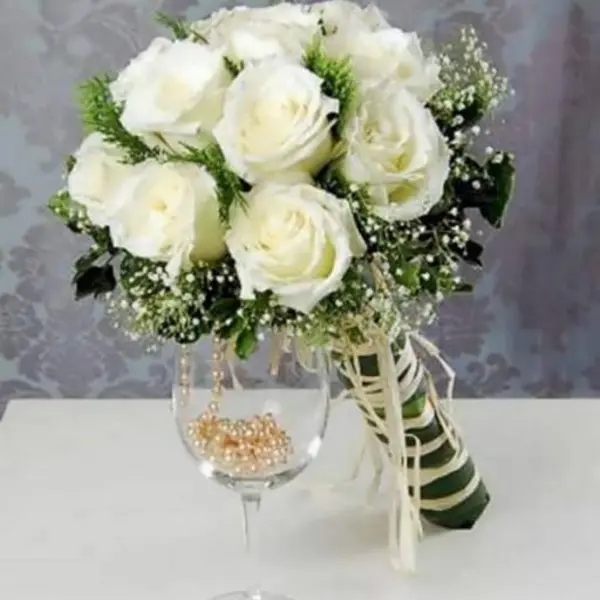 دسته گل عروس رز - 6