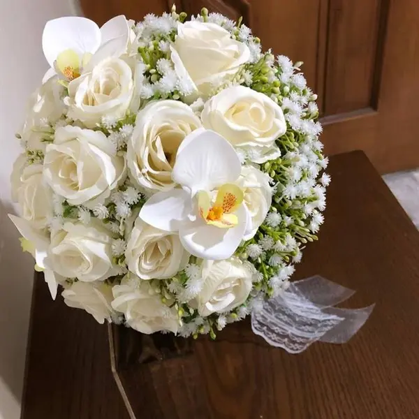 دسته گل عروس رز و ارکیده - 2
