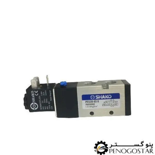 شیر برقی پنوماتیک 1/4*5/2 شاکو (SHAKO) PU520-02S - 2