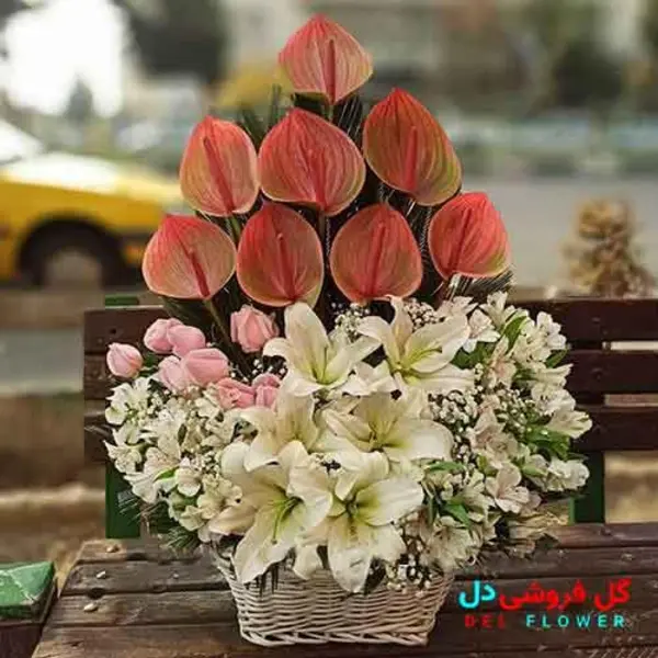 سبد گل ساده و شیک 378 - 2
