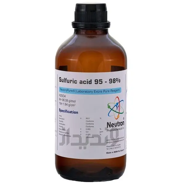 سولفوریک اسید 98-95 درصد 2.5 لیتری بطری شیشه ای گرید Extra Pure، شیمی دارویی نوترون - 2