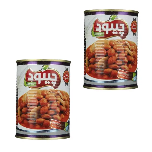 کنسرو لوبیا چیتی و قارچ چینود وزن 350 گرم - 2