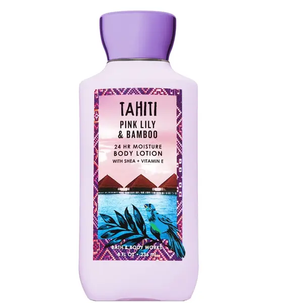 لوسیون بدن بس اند بادی ورکس مدل TAHITI PINK LILY & BAMBOO حجم 236 میلی لیتر