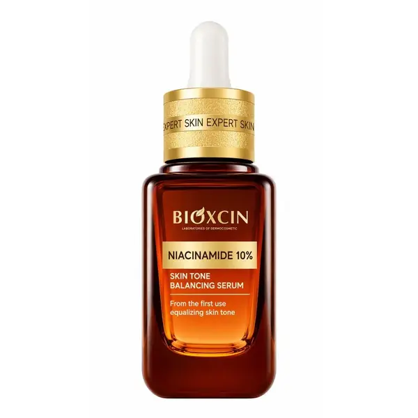 سرم ضد چروک بایوکسین مدل NIACINAMIDE 10% مناسب برای پوست آکنه‌ دار حجم 30 میلی لیتر