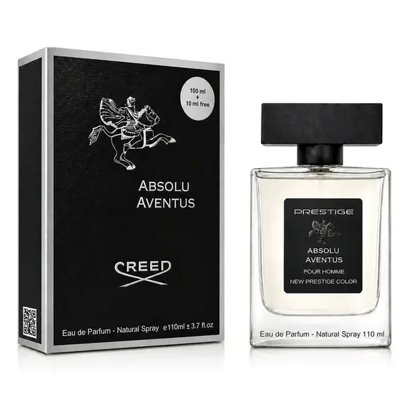 ادوپرفیوم مردانه نیو پرستیژ کالر مدل ABSOLU AVENTUS با رایحه چوبی و خنک حجم 110 میلی لیتر