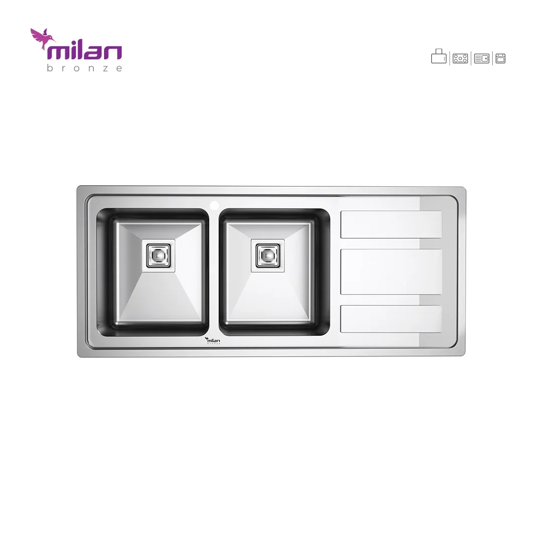 سینک ظرفشویی روکار میلان برنز مدل 9011 استیل