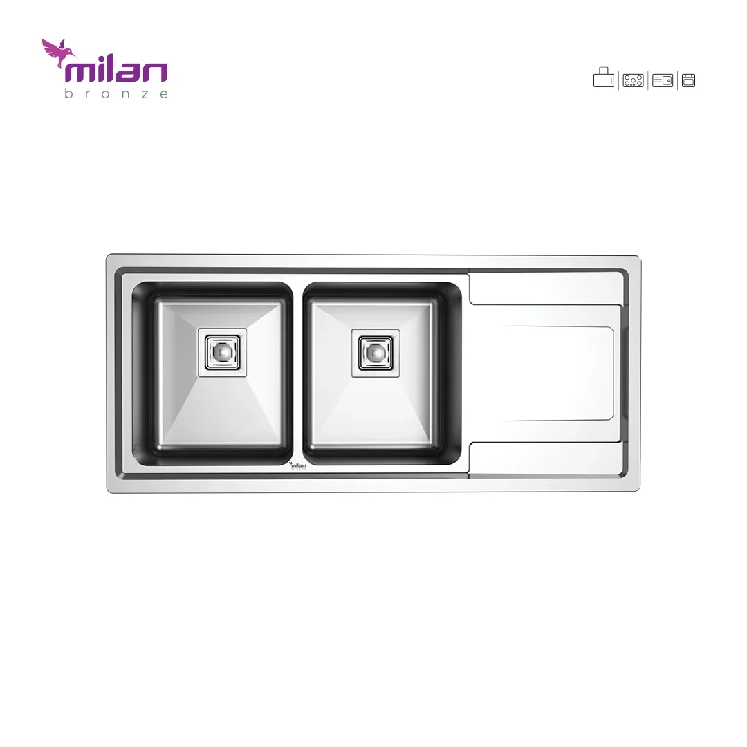 سینک ظرفشویی توکار میلان برنز مدل 8012 استیل