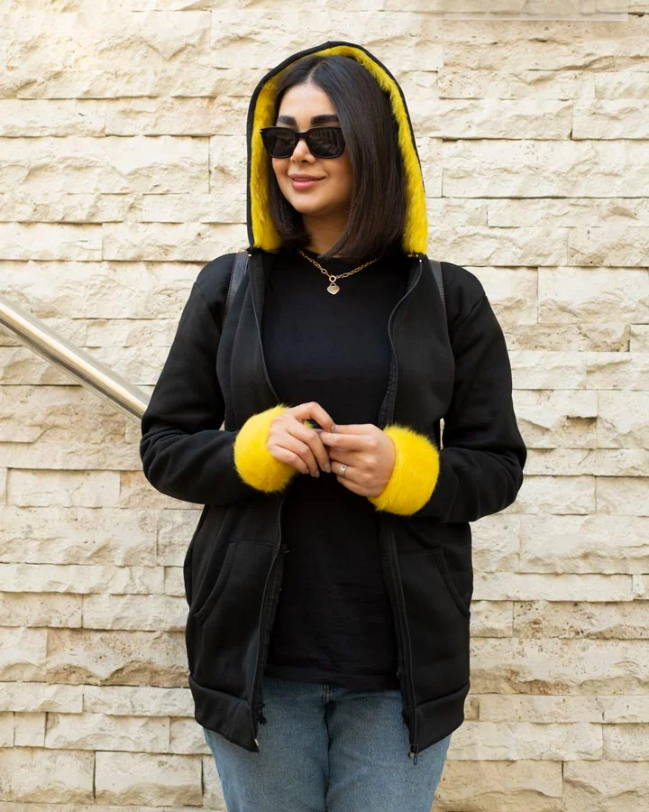 سویشرت زنانه کلاه خز ARZHAN کد 0026